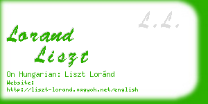 lorand liszt business card